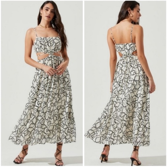 Astr Black and White Maxi Dress - Picture 2 of 3